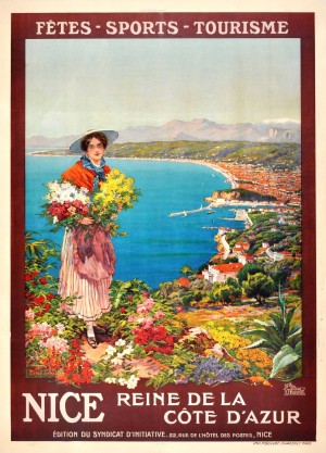 Nice Reine de la Cote dAzur vintage poster